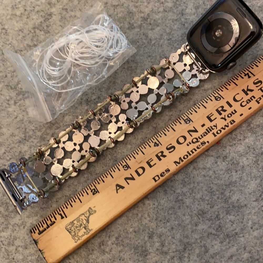 iWatch 42-44mm watch band Silver, White, Rhinestone elastic for Apple - Picture 5 of 8